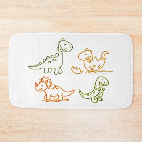 Item preview, Cute Neon Dinosaur Sticker Sheet Retro Line Art Kids Dino Pack Poster designed and sold by DesignArtist.ia.