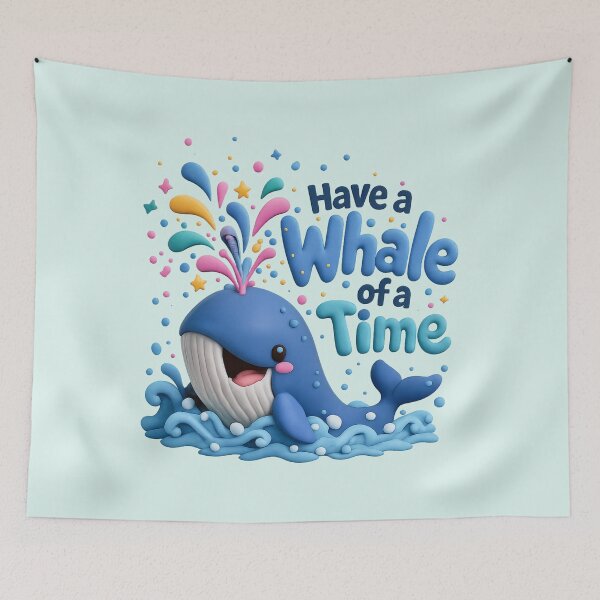 Item preview, Cute Whale Confetti Party | Kawaii 3D Ocean Animal Quote designed and sold by Moons Studio.