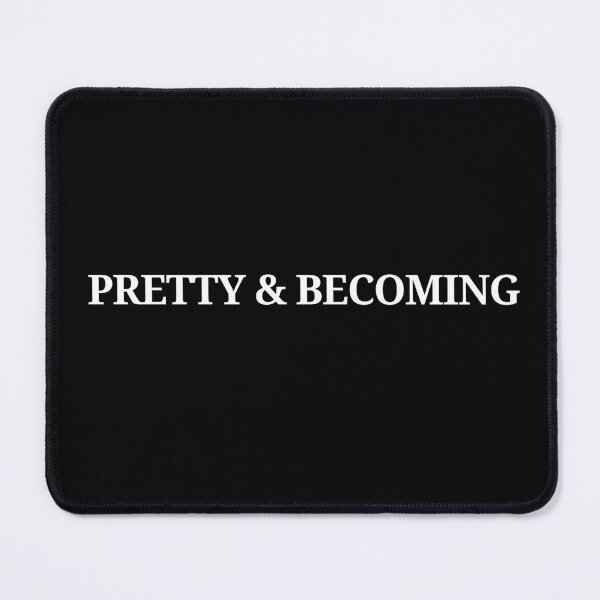 Item preview, PRETTY & BECOMING White Typography Black Background Unisex Graphic T-Shirt Minimal Aesthetic Streetwear Tee designed and sold by KleanGirlAesthetics.