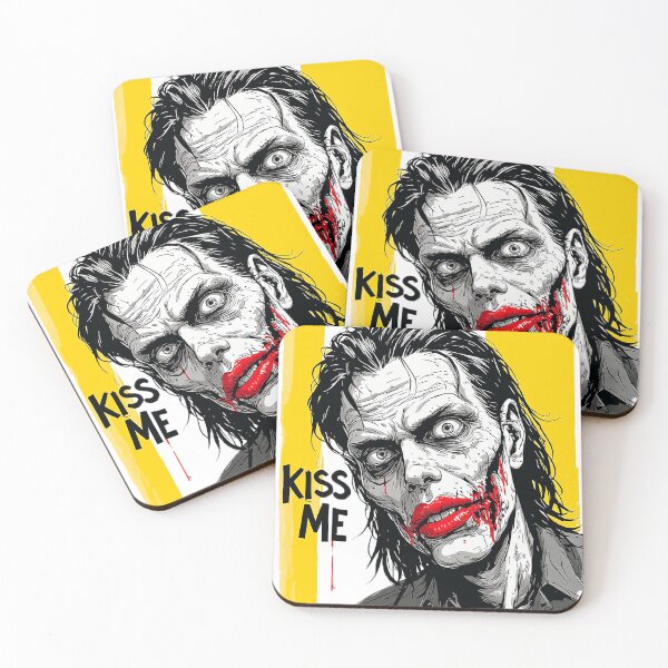 Item preview, Kiss Me Zombie Man Red Lips Horror Comic Art designed and sold by ChaoticZenStudio.