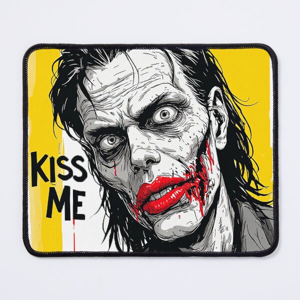 Item preview, Kiss Me Zombie Man Red Lips Horror Comic Art designed and sold by ChaoticZenStudio.