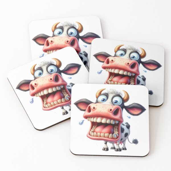 Item preview, Hilarious Exaggerated Cow Cartoon Illustration designed and sold by LunaPixelStudio.