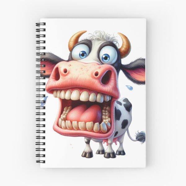 Item preview, Hilarious Exaggerated Cow Cartoon Illustration designed and sold by LunaPixelStudio.