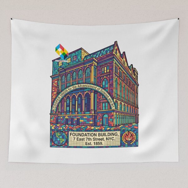 Item preview, Cooper Union Foundation Building Mosaic Art  designed and sold by EvergreenPark - Tee Studio.