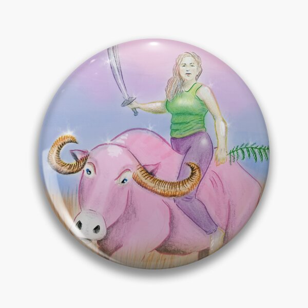 Item preview, woman on a water buffalo designed and sold by AlmostReady.