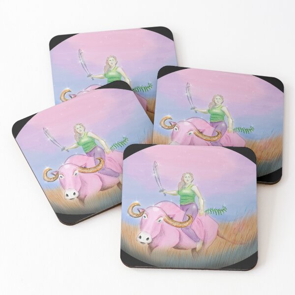 Item preview, woman on a water buffalo designed and sold by AlmostReady.