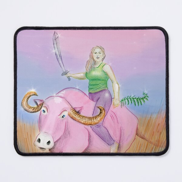 Item preview, woman on a water buffalo designed and sold by AlmostReady.