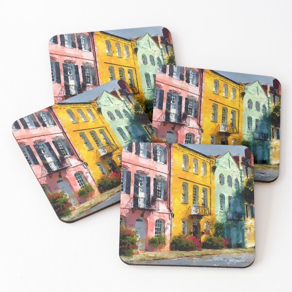 Item preview, Historic Charleston Colorful Row Houses Soft Light Scene designed and sold by daila70.
