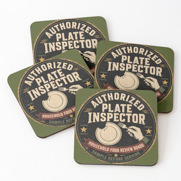 Item preview, Authorized Plate Inspector Funny Dad Food designed and sold by POD DYNASTY | Original Print On Demand T-Shirt Graphics.
