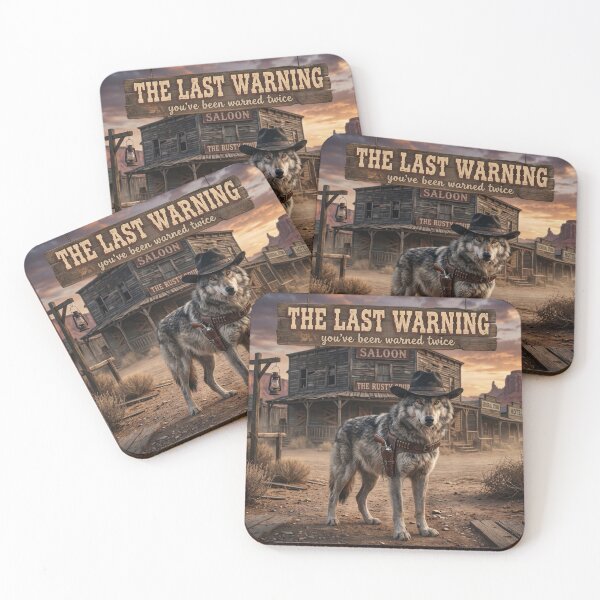 Item preview, The Last Warning Wolf | Vintage Western Outlaw T-Shirt designed and sold by DmaarGroup.