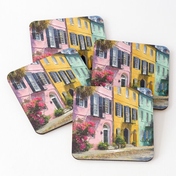 Item preview, Historic Charleston Colorful Row Houses Southern Charm Rainbow Row Houses  designed and sold by daila70.