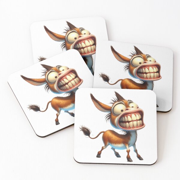 Item preview, Hilarious Exaggerated Donkey Cartoon Illustration designed and sold by LunaPixelStudio.