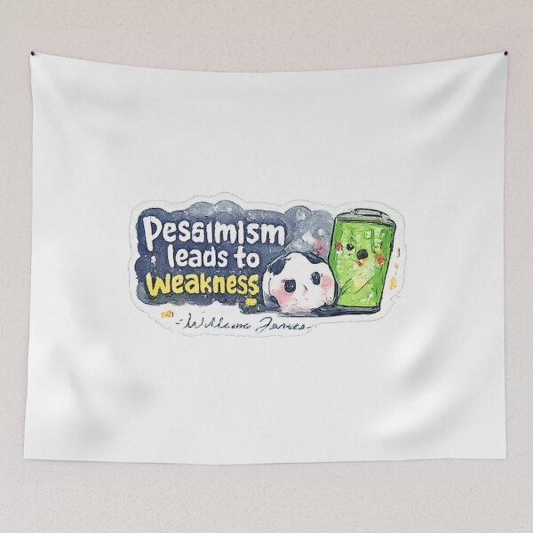 Item preview, Pessimism Leads to Weakness Quote Sticker | William James Positive Thinking Design | Cute Motivation and Growth Mindset Artwork designed and sold by myteesmypassion.