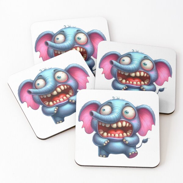 Item preview, Hilarious Exaggerated Elephant Cartoon Illustration designed and sold by LunaPixelStudio.