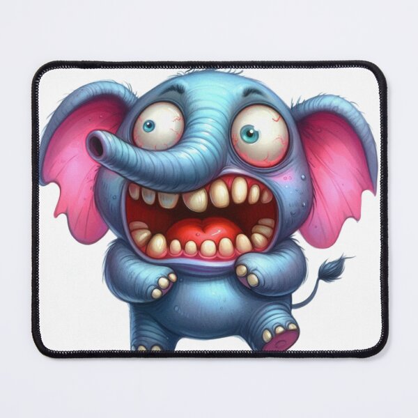 Item preview, Hilarious Exaggerated Elephant Cartoon Illustration designed and sold by LunaPixelStudio.