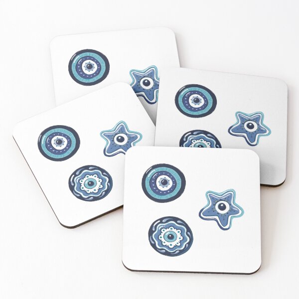 Item preview, Evil Eye Tria - Blue Totems designed and sold by Mystic Eye Loom Studio .