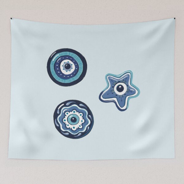Item preview, Evil Eye Tria - Blue Totems designed and sold by Mystic Eye Loom Studio .
