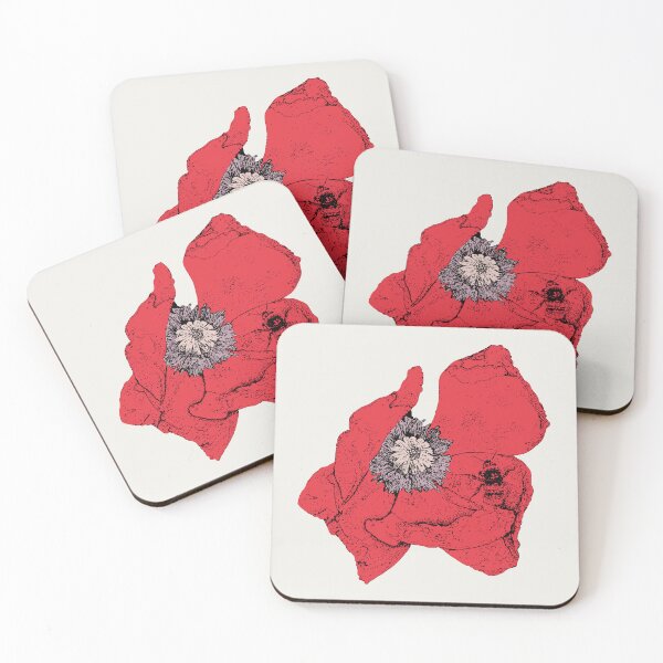 Item preview, Poppy and Bee - BG (#F0EEE9) and C1 (#E6313F) designed and sold by The Stippler Process.