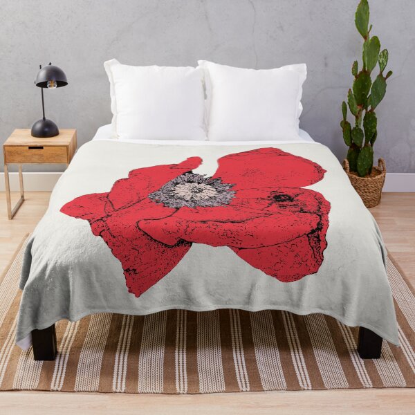 Item preview, Poppy and Bee - BG (#F0EEE9) and C1 (#E6313F) designed and sold by The Stippler Process.