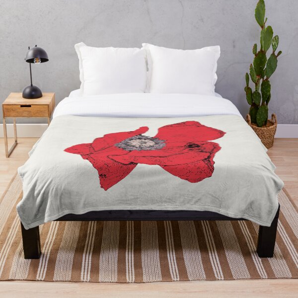 Item preview, Poppy y Abeja - BG (#F0EEE9) y C1 (#E6313F) designed and sold by The Stippler Process.