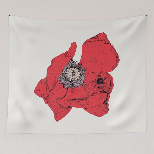 Item preview, Poppy and Bee - BG (#F0EEE9) and C1 (#E6313F) designed and sold by The Stippler Process.