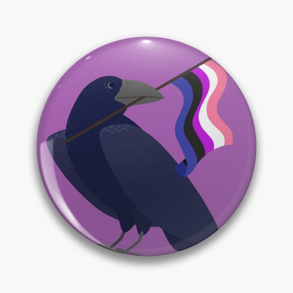 Item preview, Genderfluid Pride Crow designed and sold by ElisabethDraws.