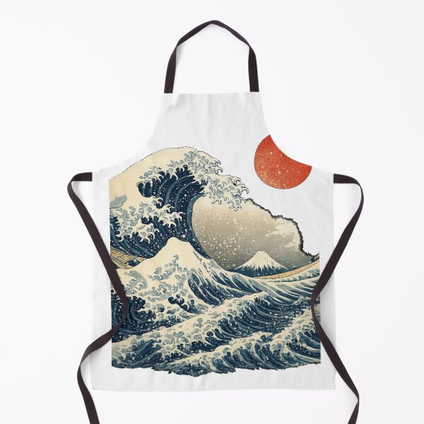 Item preview, The Great Wave — Japanese Ukiyo-e Art, Red Sun & Mount Fuji designed and sold by N0irNest.