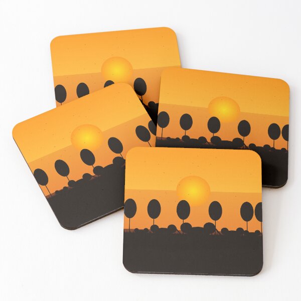 Item preview, African Elephant Sunset Silhouette Savanna Orange Art  designed and sold by AfricanArtHub.