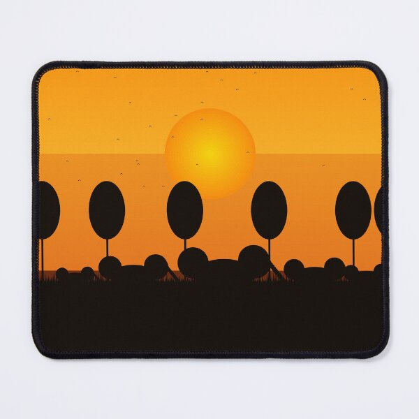 Item preview, African Elephant Sunset Silhouette Savanna Orange Art designed and sold by AfricanArtHub.