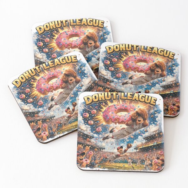 Item preview, Donut League Baseball – Funny Donut Sports Cartoon designed and sold by Level-Up-Design.