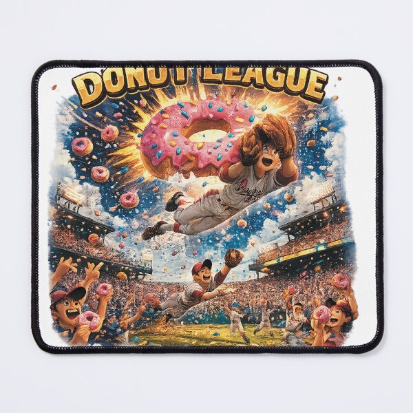 Item preview, Donut League Baseball – Funny Donut Sports Cartoon designed and sold by Level-Up-Design.