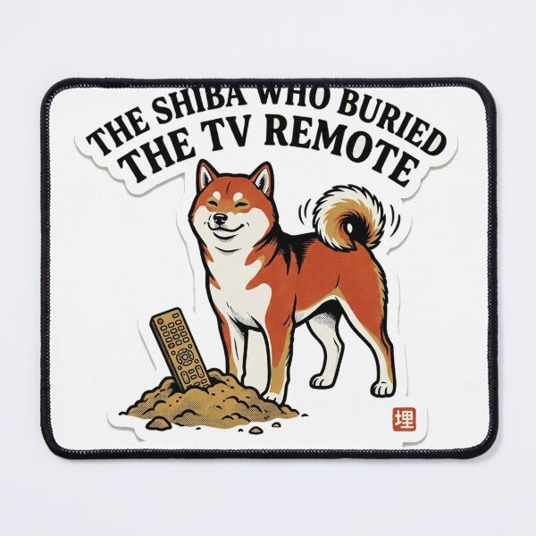 Item preview, The Shiba Who Buried the TV Remote — Funny Shiba Inu Dog Tee designed and sold by nurusubetei.