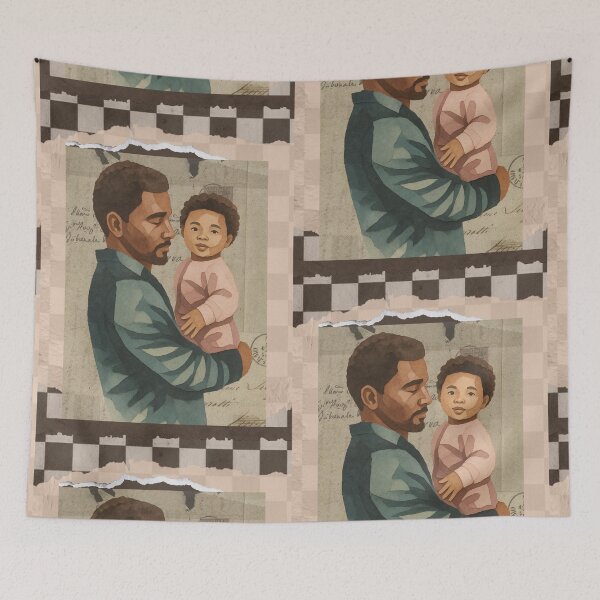 Item preview, Paternidad negra vintage, acuarela, estética retro designed and sold by Rhodes Shop.