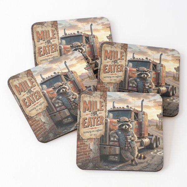 Item preview, Mile Eater Raccoon | Retro Trucking Highway Meme T-Shirt designed and sold by DmaarGroup.