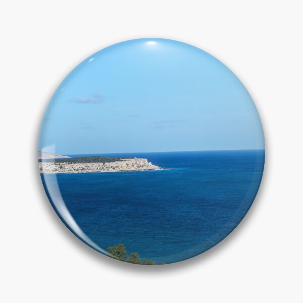 Item preview, Panoramic Rocky Coastline Overlooking Deep Blue Sea Under Clear Sunny Sky designed and sold by Nmallia.