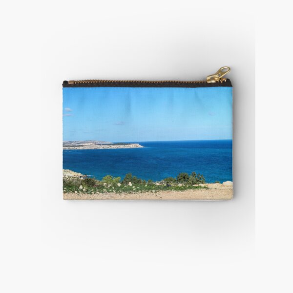 Item preview, Panoramic Rocky Coastline Overlooking Deep Blue Sea Under Clear Sunny Sky designed and sold by Nmallia.