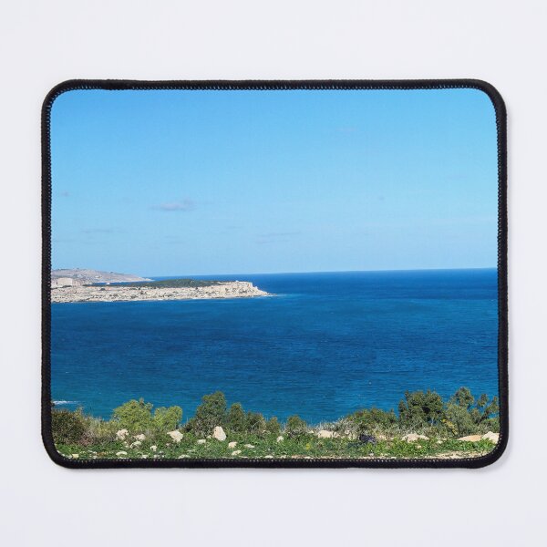 Item preview, Panoramic Rocky Coastline Overlooking Deep Blue Sea Under Clear Sunny Sky designed and sold by Nmallia.