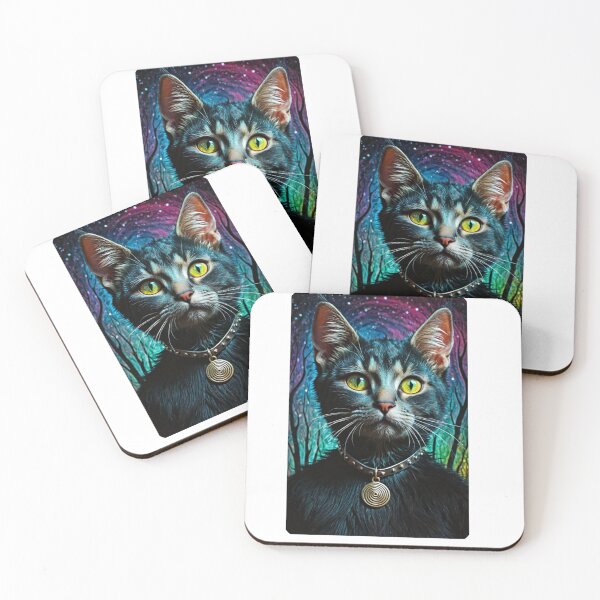 Item preview, Magical Familiar Cat | Witchcore Fantasy Art | Mystic Black Cat designed and sold by AeraArts.