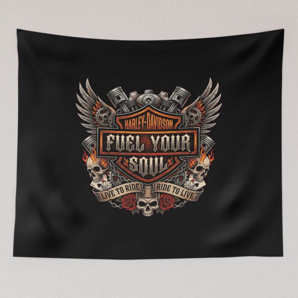 Item preview, Harley Davidson Fuel Your Soul Custom Chopper Rider Design designed and sold by enzoade.
