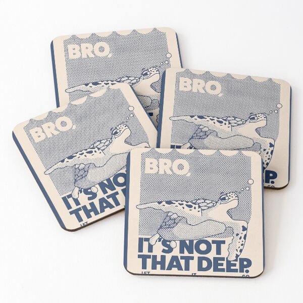 Item preview, Bro, It's Not That Deep | Funny Sea Turtle Retro Halftone Art designed and sold by Kanyaaa.