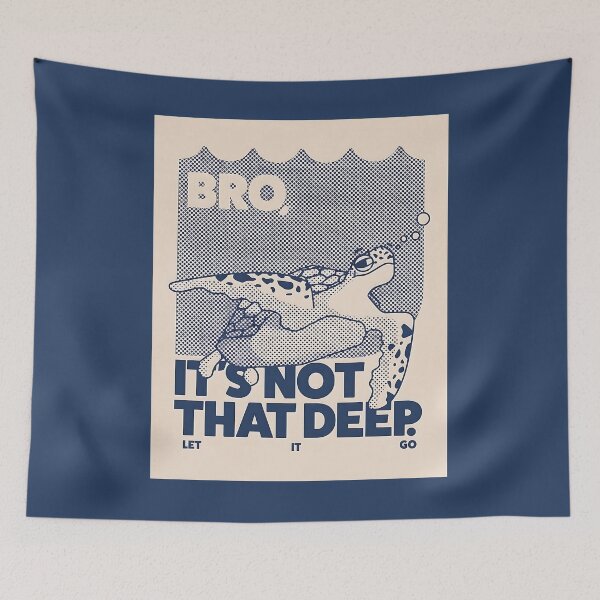 Item preview, Bro, It's Not That Deep | Funny Sea Turtle Retro Halftone Art designed and sold by Kanyaaa.