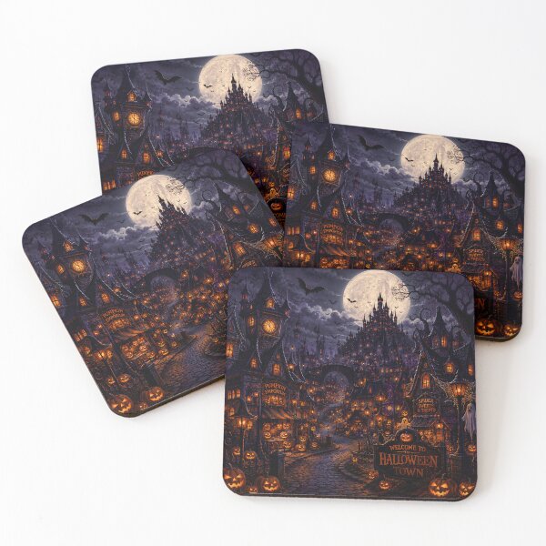 Item preview, Halloween Town Under the Blood Moon. designed and sold by HorrorInkStudio.