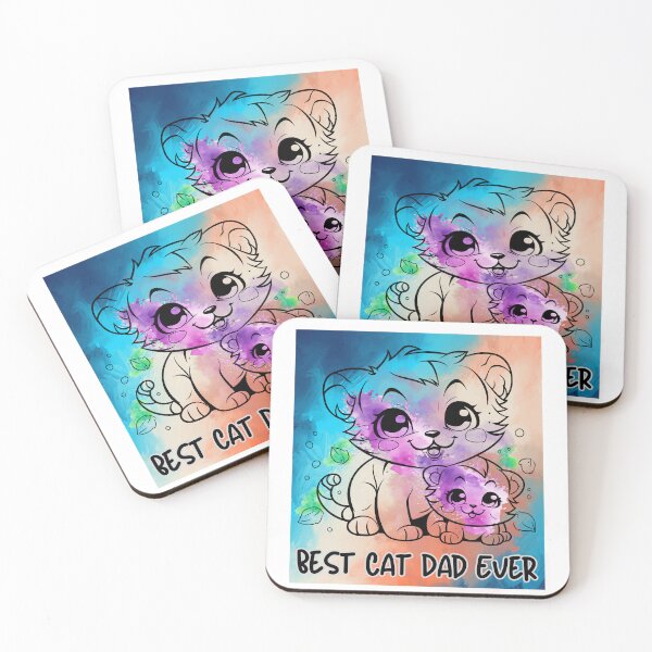 Item preview, Best Cat Dad Ever – Colorful Watercolor Cat Dad Gift designed and sold by AARA DESIGNS.