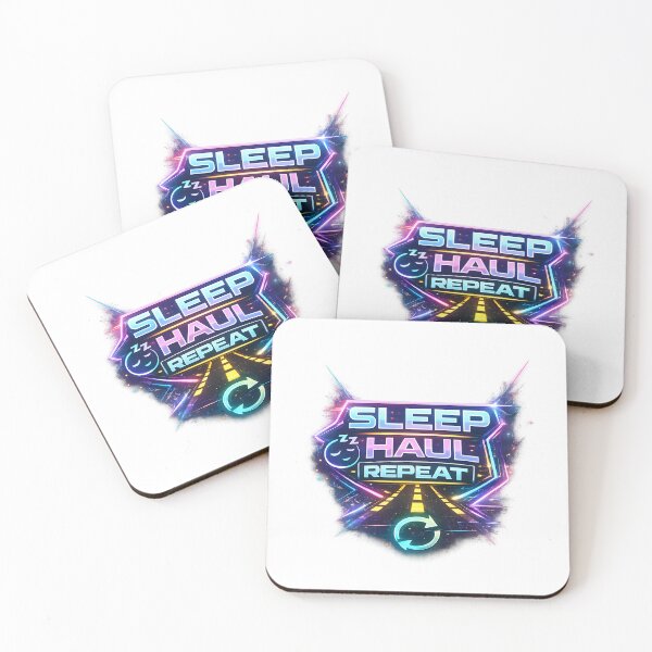 Item preview, Sleep Haul Repeat Cyberpunk Truck Driver Design designed and sold by PatiImagination.