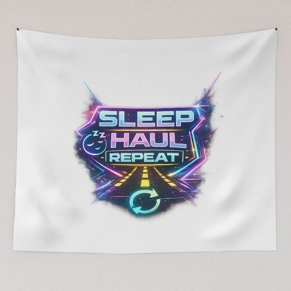 Item preview, Sleep Haul Repeat Cyberpunk Truck Driver Design designed and sold by PatiImagination.