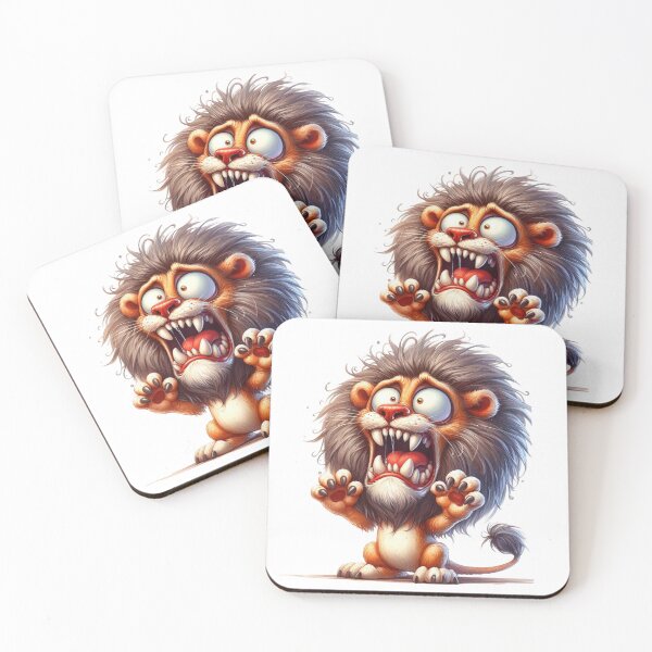 Item preview, Hilarious Exaggerated Lion Cartoon Illustration designed and sold by LunaPixelStudio.