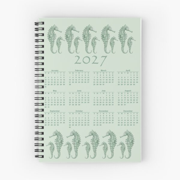 Item preview, Sage green seahorse 2027 Calendar designed and sold by LisaLeQuelenec.