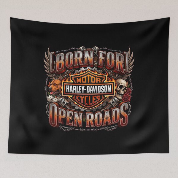 Item preview, Harley Davidson Born For Open Roads Premium Rider Lifestyle Design designed and sold by enzoade.