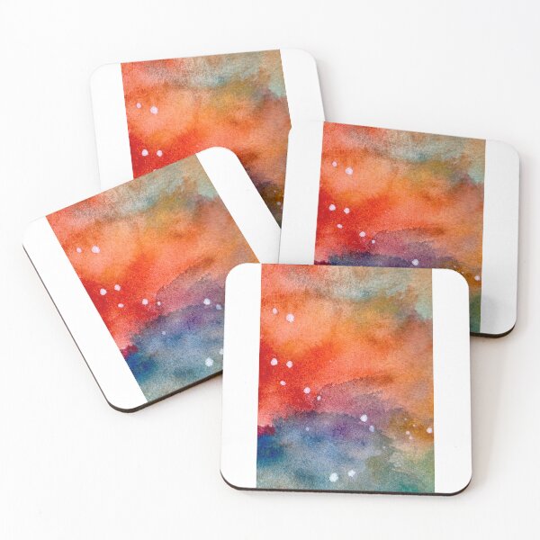 Item preview, Colorful And Interesting Watercolor Background In Orange, Purple, Blue, and Green designed and sold by Whispering Grace Studio.
