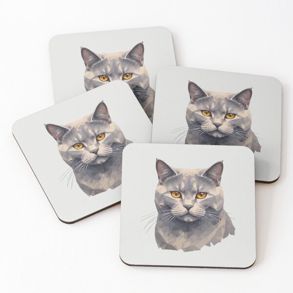 Item preview, Geometric British Shorthair Art – Modern Pet Art designed and sold by Tklezardesigns.